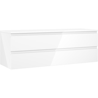 Mexen Orio koupelnová skříňka pod umyvadlo 140 cm s pracovní deskou, 2 zásuvky, lesklá bílá - 91A10-14047-2-BFFC00