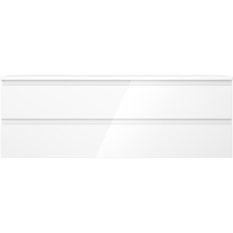 Mexen Orio koupelnová skříňka pod umyvadlo 140 cm s pracovní deskou, 2 zásuvky, lesklá bílá - 91A10-14047-2-BFFC00