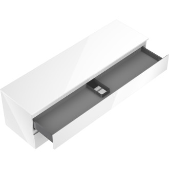 Mexen Orio koupelnová skříňka pod umyvadlo 160 cm s pracovní deskou, 2 zásuvky, lesklá bílá - 91A10-16047-2-BFFC00