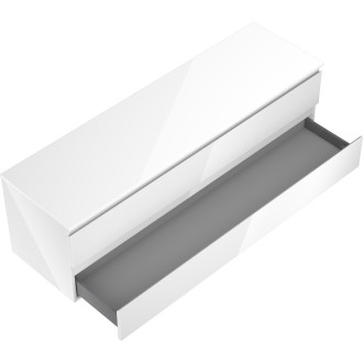 Mexen Orio koupelnová skříňka pod umyvadlo 160 cm s pracovní deskou, 2 zásuvky, lesklá bílá - 91A10-16047-2-BFFC00