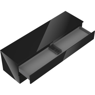 Mexen Orio szafka łazienkowa podumywalkowa 160 cm z blatem, 2 szuflady, czarna połysk - 91A10-16047-2-BFFC70