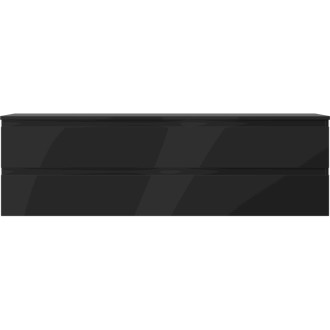 Mexen Orio szafka łazienkowa podumywalkowa 160 cm z blatem, 2 szuflady, czarna mat - 91A10-16047-2-BFFC71