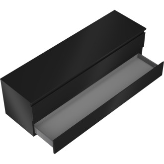 Mexen Orio szafka łazienkowa podumywalkowa 160 cm z blatem, 2 szuflady, czarna mat - 91A10-16047-2-BFFC71