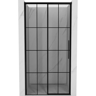 Mexen Rox levé posuvné sprchové dveře 130 cm, černý rošt, černé - 8C2-130-000-70-77-L