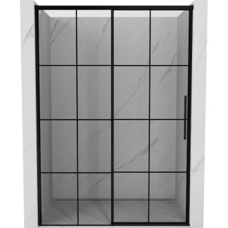 Mexen Rox levé posuvné sprchové dveře 160 cm, černý rošt, černé - 8C2-160-000-70-77-L