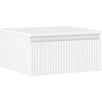 Mexen Rivel koupelnová skříňka pod umyvadlo 50 cm s deskou, 1 zásuvka, drážkovaná, matná bílá - 91A20-05023-1-BFC01