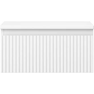 Mexen Rivel koupelnová skříňka pod umyvadlo 50 cm s deskou, 1 zásuvka, drážkovaná, matná bílá - 91A20-05023-1-BFC01