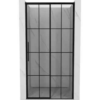 Mexen Rox posuvné sprchové dveře pravé 130 cm, černý rošt, černé - 8C2-130-000-70-77-P