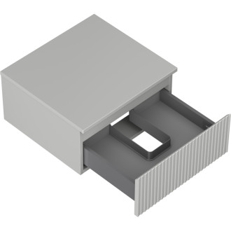 Mexen Rivel koupelnová skříňka pod umyvadlo 50 cm s deskou, 1 zásuvka, drážkovaná, matně šedá - 91A20-05023-1-BFC62