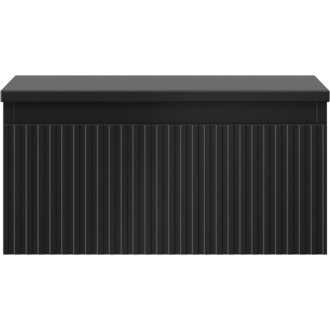 Mexen Rivel koupelnová skříňka pod umyvadlo 50 cm s deskou, 1 zásuvka, drážkovaná, matná černá - 91A20-05023-1-BFC71