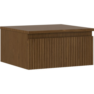 Mexen Rivel koupelnová skříňka pod umyvadlo 50 cm s pracovní deskou, 1 zásuvka, drážkovaná, ořech - 91A20-05023-1-BFC86