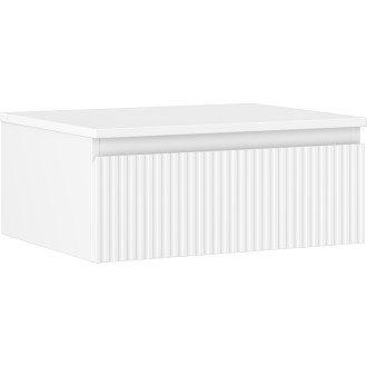 Mexen Rivel koupelnová skříňka pod umyvadlo 60 cm s deskou, 1 zásuvka, drážkovaná, matná bílá - 91A20-06023-1-BFC01