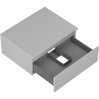 Mexen Rivel koupelnová skříňka pod umyvadlo 60 cm s pracovní deskou, 1 zásuvka, drážkovaná, matně šedá - 91A20-06023-1-BFC62