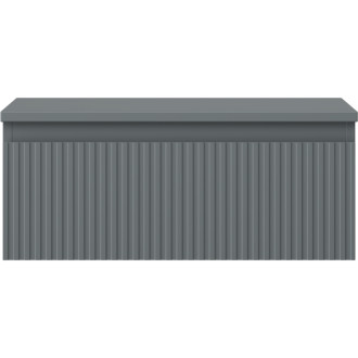 Mexen Rivel koupelnová skříňka pod umyvadlo 60 cm s pracovní deskou, 1 zásuvka, drážkovaná, matný grafit - 91A20-06023-1-BFC66