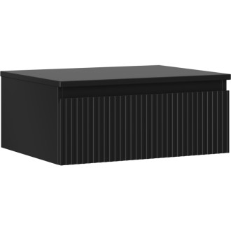 Mexen Rivel koupelnová skříňka pod umyvadlo 60 cm s pracovní deskou, 1 zásuvka, drážkovaná, matná černá - 91A20-06023-1-BFC71