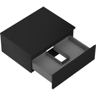 Mexen Rivel koupelnová skříňka pod umyvadlo 60 cm s pracovní deskou, 1 zásuvka, drážkovaná, matná černá - 91A20-06023-1-BFC71