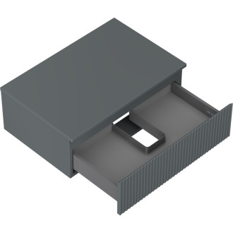 Mexen Rivel koupelnová skříňka pod umyvadlo 70 cm s pracovní deskou, 1 zásuvka, drážkovaná, matný grafit - 91A20-07023-1-BFC66