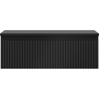 Mexen Rivel koupelnová skříňka pod umyvadlo 70 cm s deskou, 1 zásuvka, drážkovaná, matná černá - 91A20-07023-1-BFC71