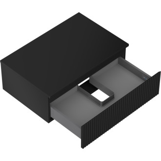 Mexen Rivel koupelnová skříňka pod umyvadlo 70 cm s deskou, 1 zásuvka, drážkovaná, matná černá - 91A20-07023-1-BFC71