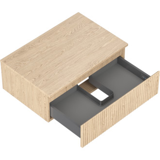 Mexen Rivel koupelnová skříňka pod umyvadlo 70 cm s pracovní deskou, 1 zásuvka, drážkovaná, dub - 91A20-07023-1-BFC81