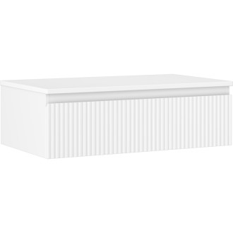 Mexen Rivel koupelnová skříňka pod umyvadlo 80 cm s deskou, 1 zásuvka, drážkovaná, matná bílá - 91A20-08023-1-BFC01