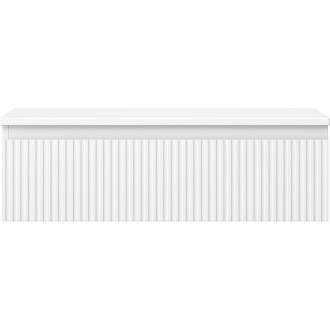 Mexen Rivel koupelnová skříňka pod umyvadlo 80 cm s deskou, 1 zásuvka, drážkovaná, matná bílá - 91A20-08023-1-BFC01