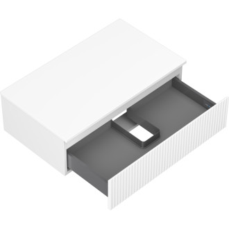 Mexen Rivel koupelnová skříňka pod umyvadlo 80 cm s deskou, 1 zásuvka, drážkovaná, matná bílá - 91A20-08023-1-BFC01