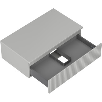 Mexen Rivel koupelnová skříňka pod umyvadlo 80 cm s pracovní deskou, 1 zásuvka, drážkovaná, matně šedá - 91A20-08023-1-BFC62