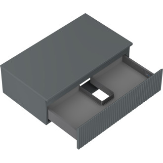 Mexen Rivel koupelnová skříňka pod umyvadlo 80 cm s pracovní deskou, 1 zásuvka, drážkovaná, matný grafit - 91A20-08023-1-BFC66