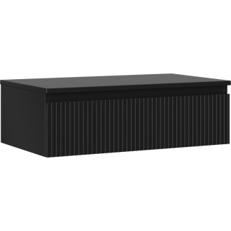 Mexen Rivel koupelnová skříňka pod umyvadlo 80 cm s pracovní deskou, 1 zásuvka, drážkovaná, matná černá - 91A20-08023-1-BFC71