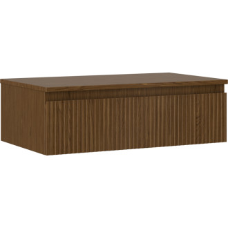 Mexen Rivel koupelnová skříňka pod umyvadlo 80 cm s pracovní deskou, 1 zásuvka, drážkovaná, ořech - 91A20-08023-1-BFC86