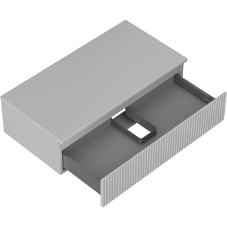 Mexen Rivel koupelnová skříňka pod umyvadlo 90 cm s pracovní deskou, 1 zásuvka, drážkovaná, matně šedá - 91A20-09023-1-BFC62