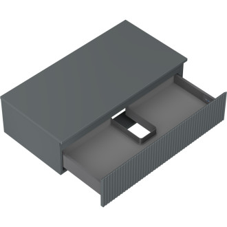 Mexen Rivel koupelnová skříňka pod umyvadlo 90 cm s pracovní deskou, 1 zásuvka, drážkovaná, matný grafit - 91A20-09023-1-BFC66