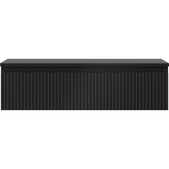 Mexen Rivel koupelnová skříňka pod umyvadlo 90 cm s pracovní deskou, 1 zásuvka, drážkovaná, matná černá - 91A20-09023-1-BFC71