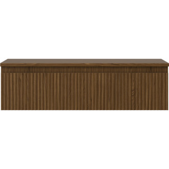 Mexen Rivel koupelnová skříňka pod umyvadlo 90 cm s pracovní deskou, 1 zásuvka, drážkovaná, ořech - 91A20-09023-1-BFC86