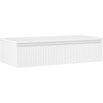 Mexen Rivel koupelnová skříňka pod umyvadlo 100 cm s deskou, 1 zásuvka, drážkovaná, matná bílá - 91A20-10023-1-BFC01