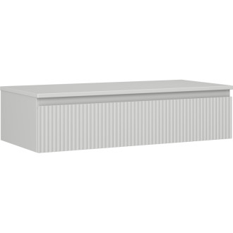 Mexen Rivel koupelnová skříňka pod umyvadlo 100 cm s pracovní deskou, 1 zásuvka, drážkovaná, matně šedá - 91A20-10023-1-BFC62