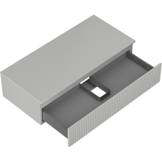 Mexen Rivel koupelnová skříňka pod umyvadlo 100 cm s pracovní deskou, 1 zásuvka, drážkovaná, matně šedá - 91A20-10023-1-BFC62