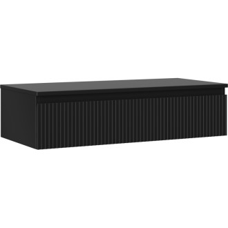 Mexen Rivel koupelnová skříňka pod umyvadlo 100 cm s pracovní deskou, 1 zásuvka, drážkovaná, matná černá - 91A20-10023-1-BFC71