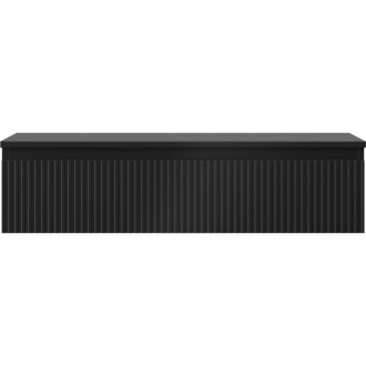 Mexen Rivel szafka łazienkowa podumywalkowa 100 cm z blatem, 1 szuflada, ryflowana , czarna mat - 91A20-10023-1-BFC71