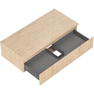 Mexen Rivel koupelnová skříňka pod umyvadlo 100 cm s pracovní deskou, 1 zásuvka, drážkovaná, dub - 91A20-10023-1-BFC81