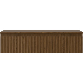 Mexen Rivel koupelnová skříňka pod umyvadlo 100 cm s pracovní deskou, 1 zásuvka, drážkovaná, ořech - 91A20-10023-1-BFC86