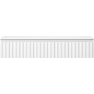 Mexen Rivel koupelnová skříňka pod umyvadlo 120 cm s deskou, 1 zásuvka, drážkovaná, matná bílá - 91A20-12023-1-BFC01