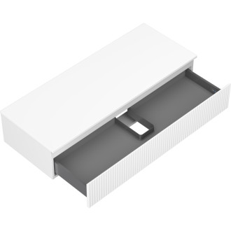 Mexen Rivel koupelnová skříňka pod umyvadlo 120 cm s deskou, 1 zásuvka, drážkovaná, matná bílá - 91A20-12023-1-BFC01