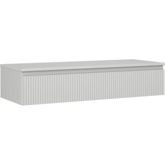 Mexen Rivel koupelnová skříňka pod umyvadlo 120 cm s pracovní deskou, 1 zásuvka, drážkovaná, matně šedá - 91A20-12023-1-BFC62