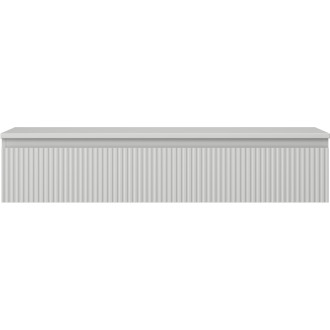 Mexen Rivel koupelnová skříňka pod umyvadlo 120 cm s pracovní deskou, 1 zásuvka, drážkovaná, matně šedá - 91A20-12023-1-BFC62