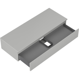 Mexen Rivel koupelnová skříňka pod umyvadlo 120 cm s pracovní deskou, 1 zásuvka, drážkovaná, matně šedá - 91A20-12023-1-BFC62