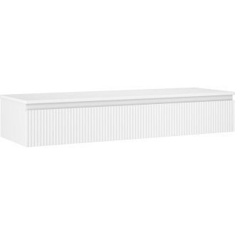 Mexen Rivel koupelnová skříňka pod umyvadlo 140 cm s pracovní deskou, 1 zásuvka, drážkovaná, matně bílá - 91A20-14023-1-BFC01