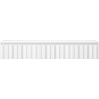 Mexen Rivel koupelnová skříňka pod umyvadlo 140 cm s pracovní deskou, 1 zásuvka, drážkovaná, matně bílá - 91A20-14023-1-BFC01