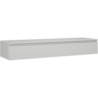 Mexen Rivel koupelnová skříňka pod umyvadlo 160 cm s pracovní deskou, 1 zásuvka, drážkovaná, matně šedá - 91A20-16023-1-BFC62